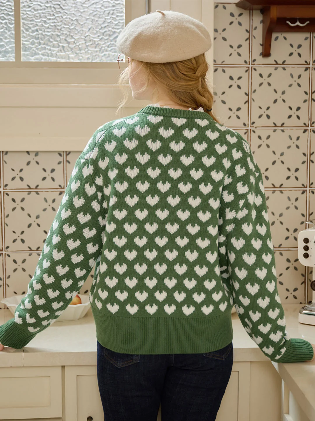 Liliana Classic Ribbed Crew Neck Sweetheart Sweater