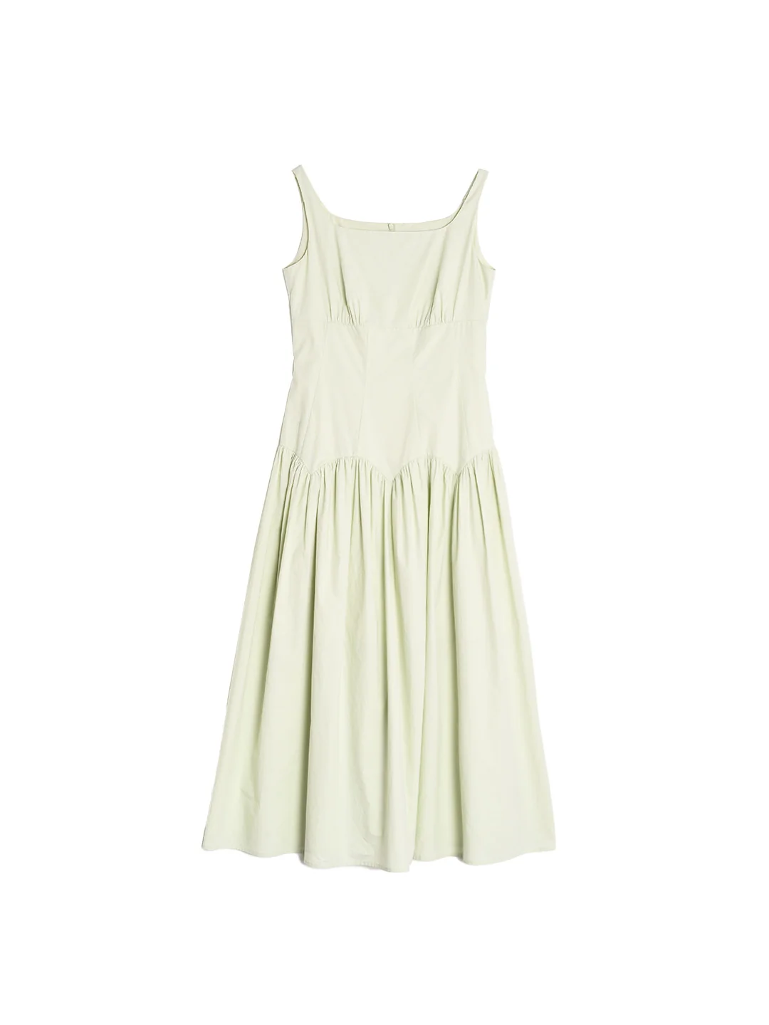 【Final Sale】Jemma Square Neck Patchwork Dress - Green