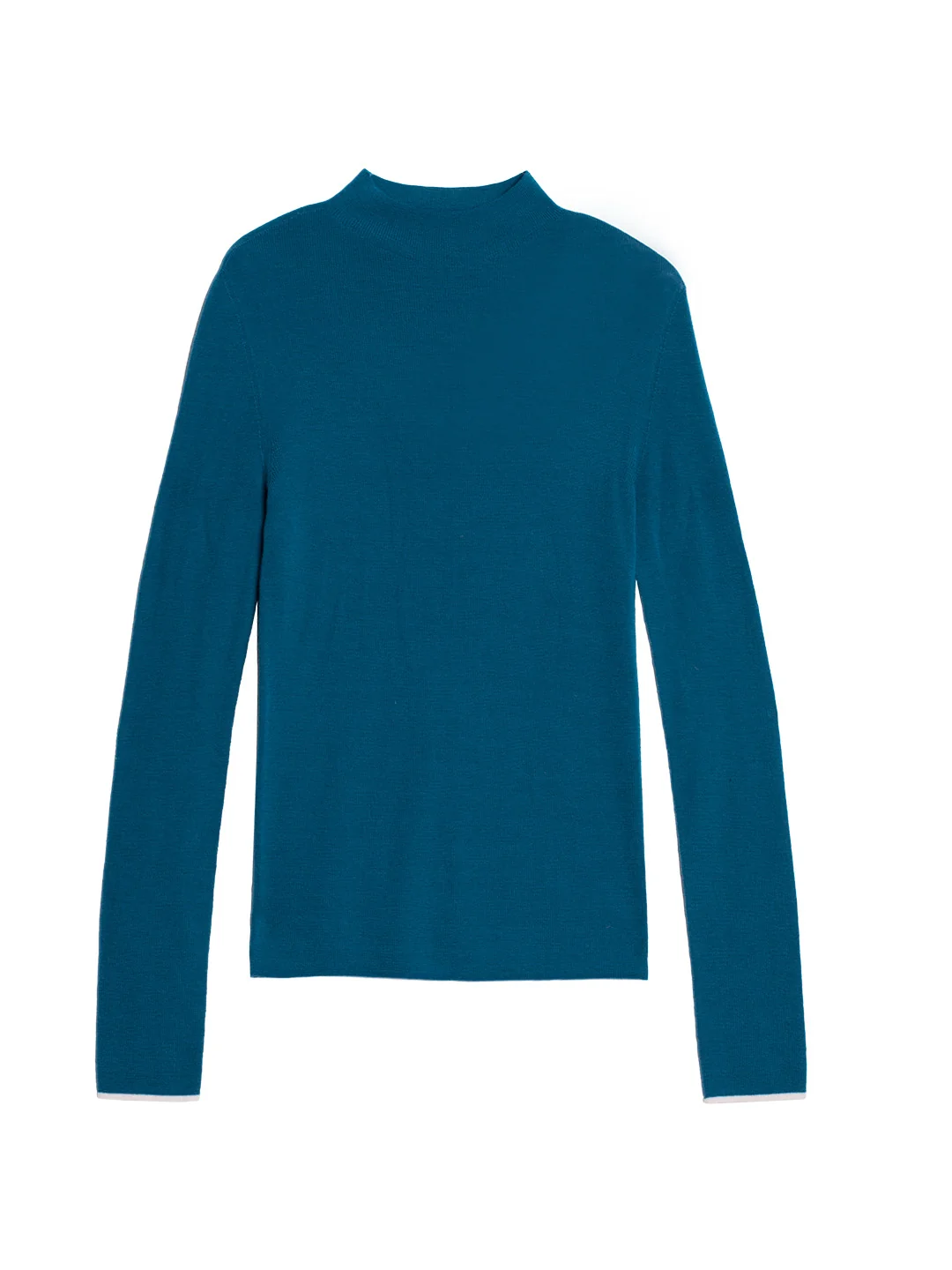 Lisa 100%  Wool Half Turtleneck Slim Fit Solid  Sweater-Indigo
