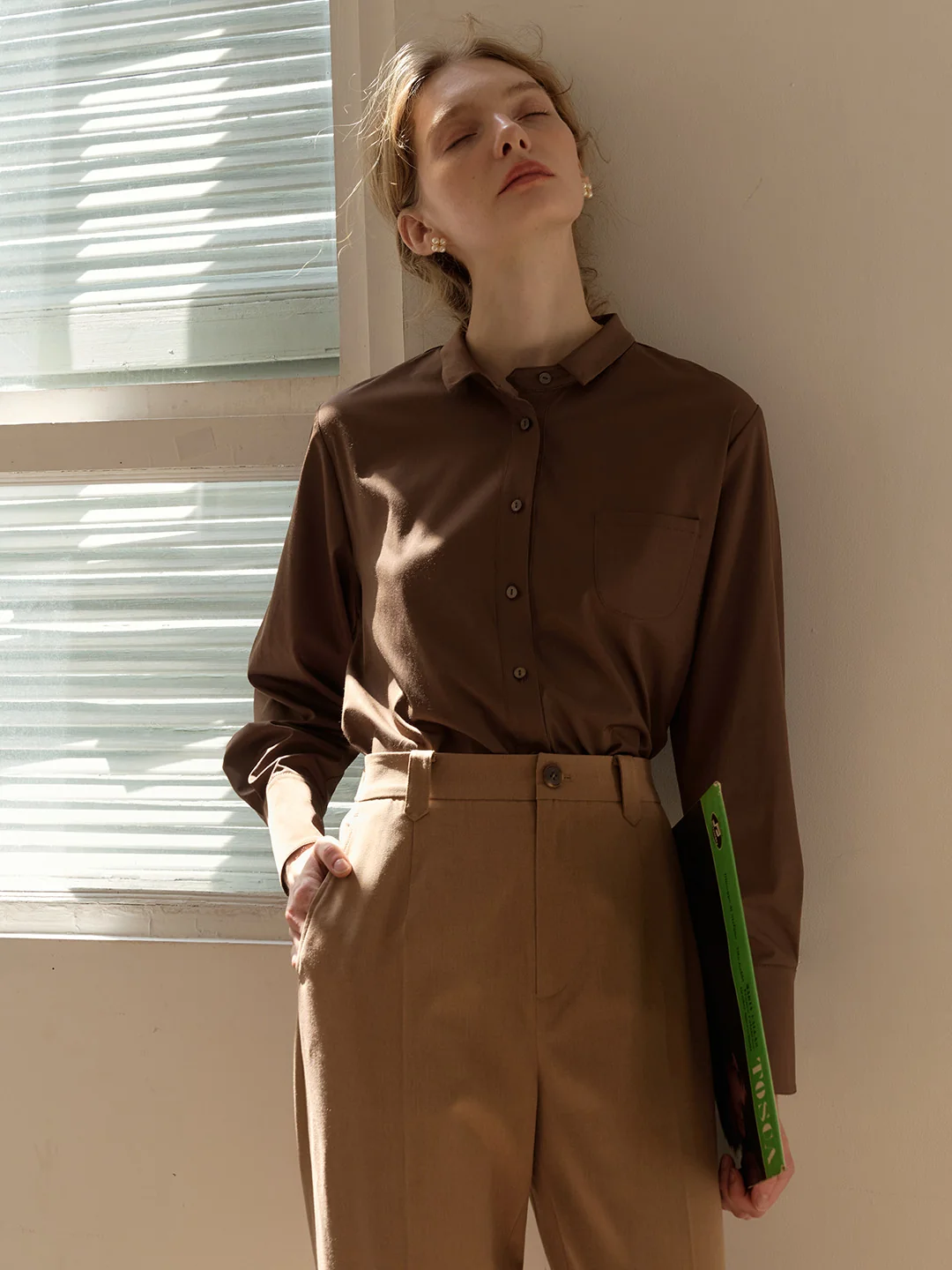 【Final Sale】Sarahi French Cuffs Small Lapel Shirt