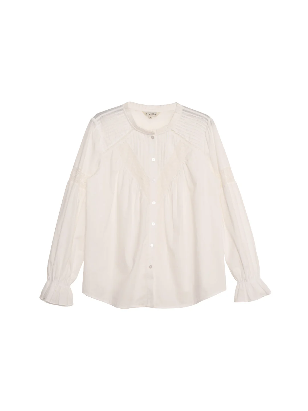 Mabel Round Neck Lace Hollow Blouse