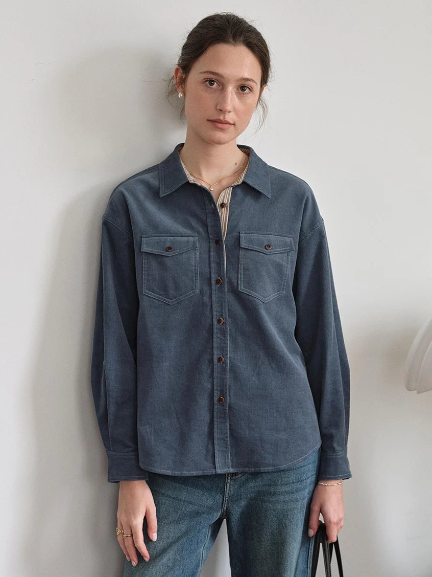 Zosia 100% Cotton Dual-Pocket Shirt
