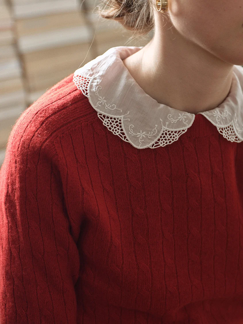 Shay Cable-Knit Lightweight Wool-Cashmere Sweater