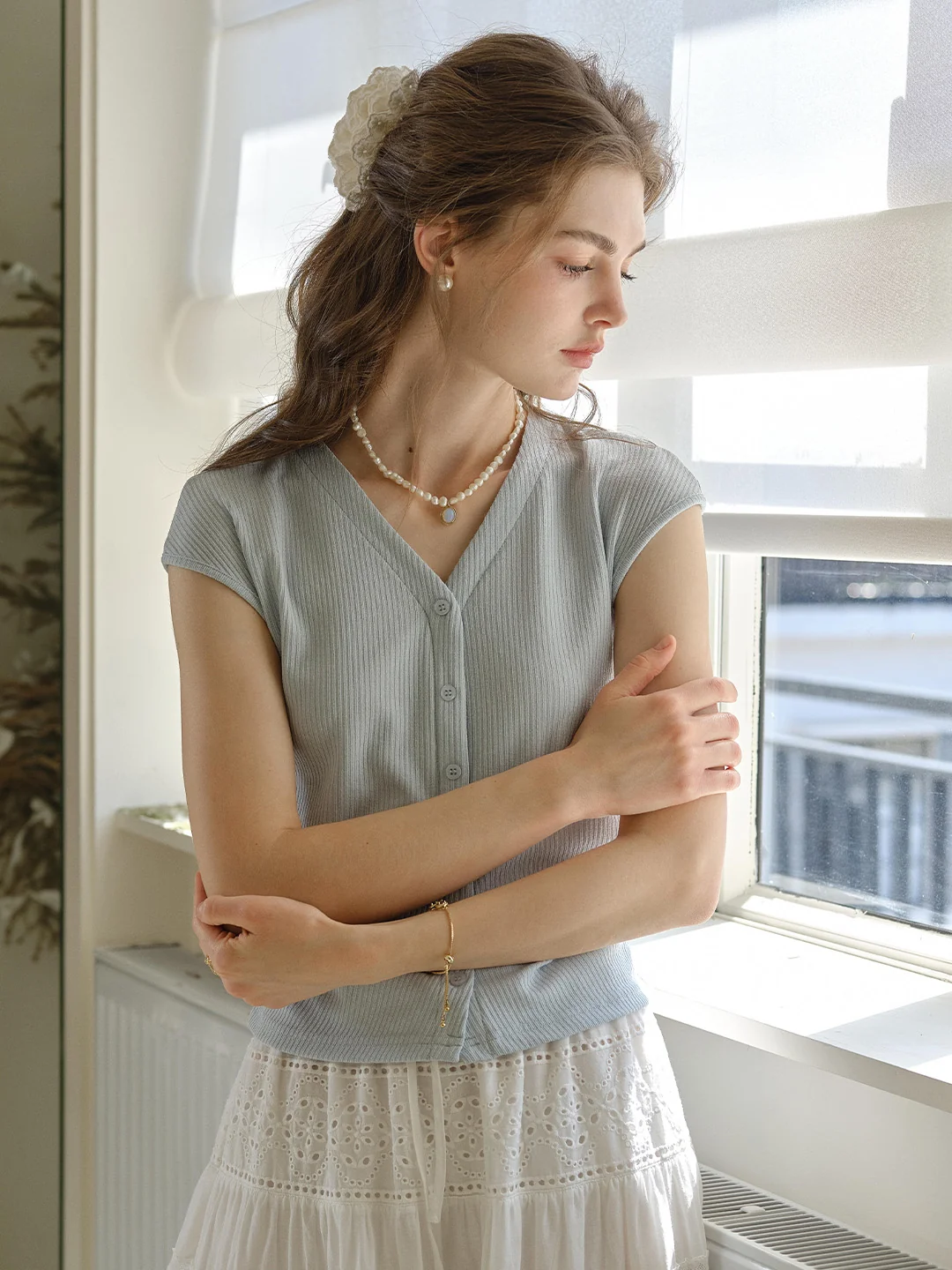 Blaire Simple V-Neck Blouse