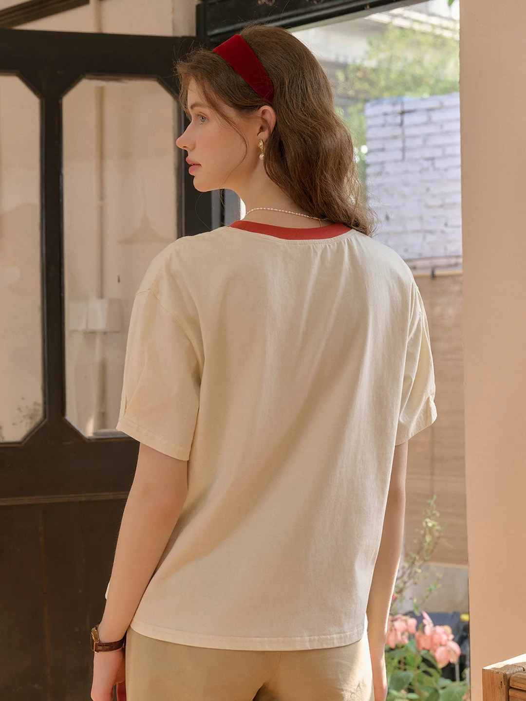 【Final Sale】Lucille Round Neck 100% Cotton T-shirt