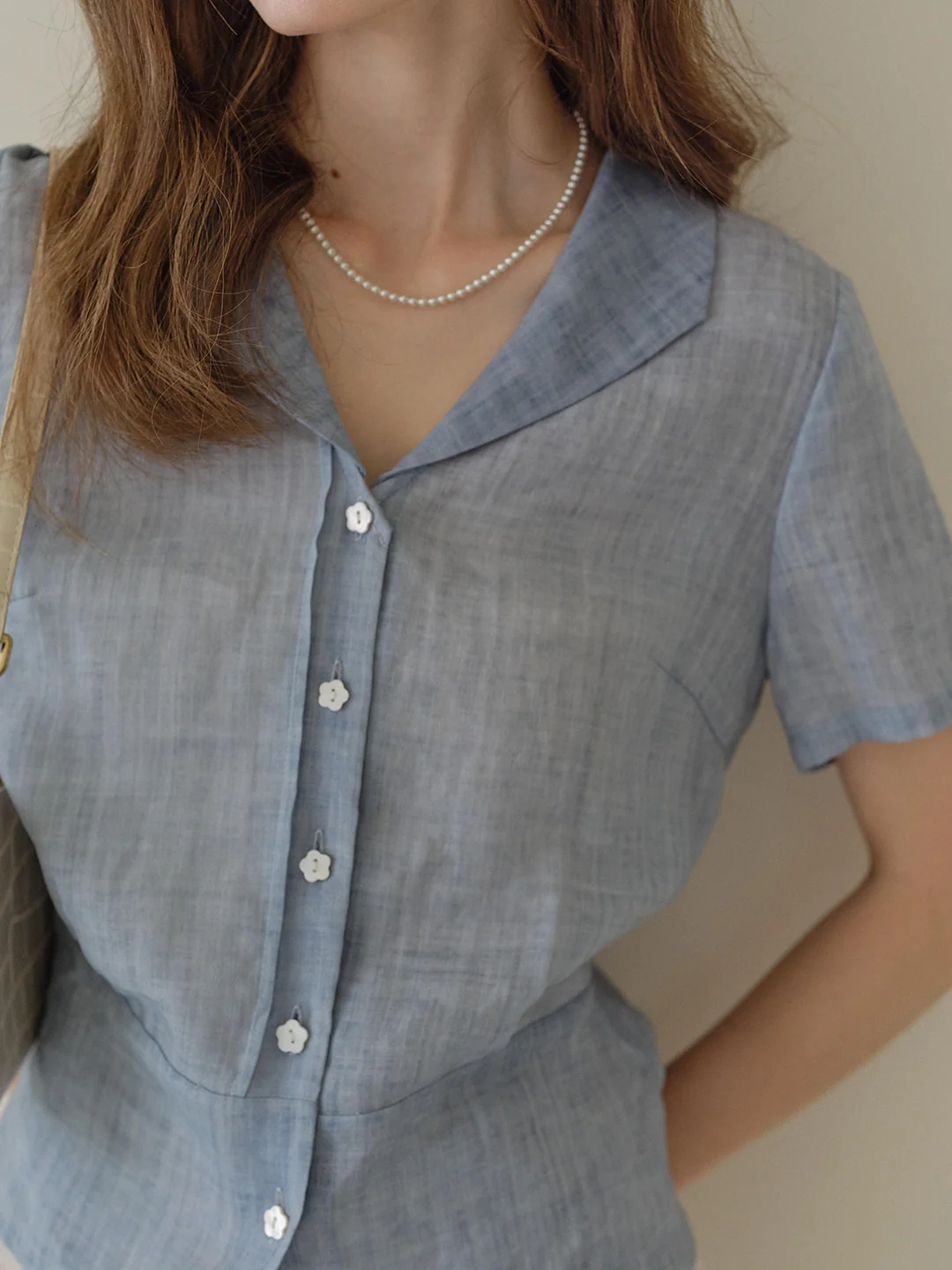 Emily V-Neck Ramie Blouse