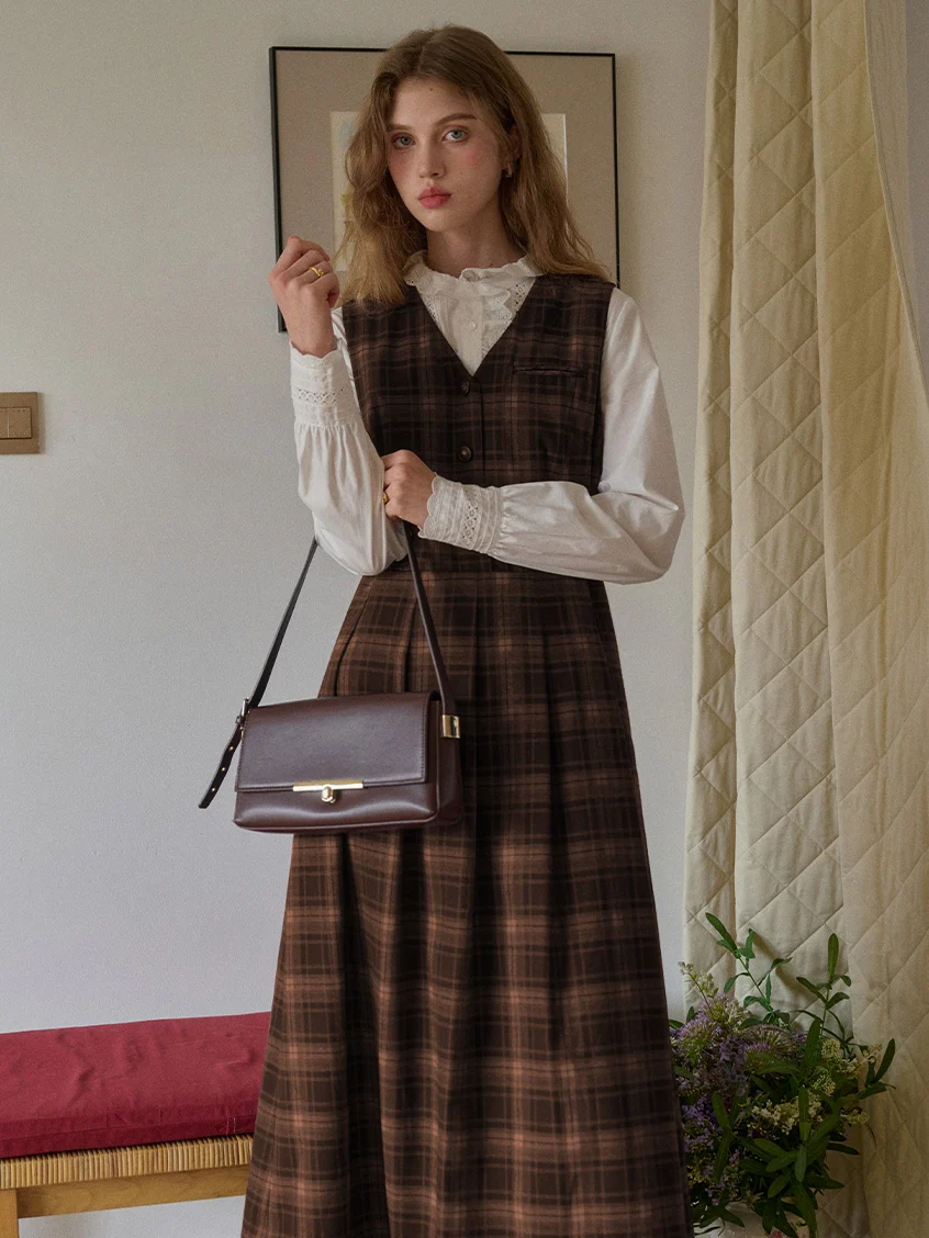Kinley V-Neck Plaid Dress