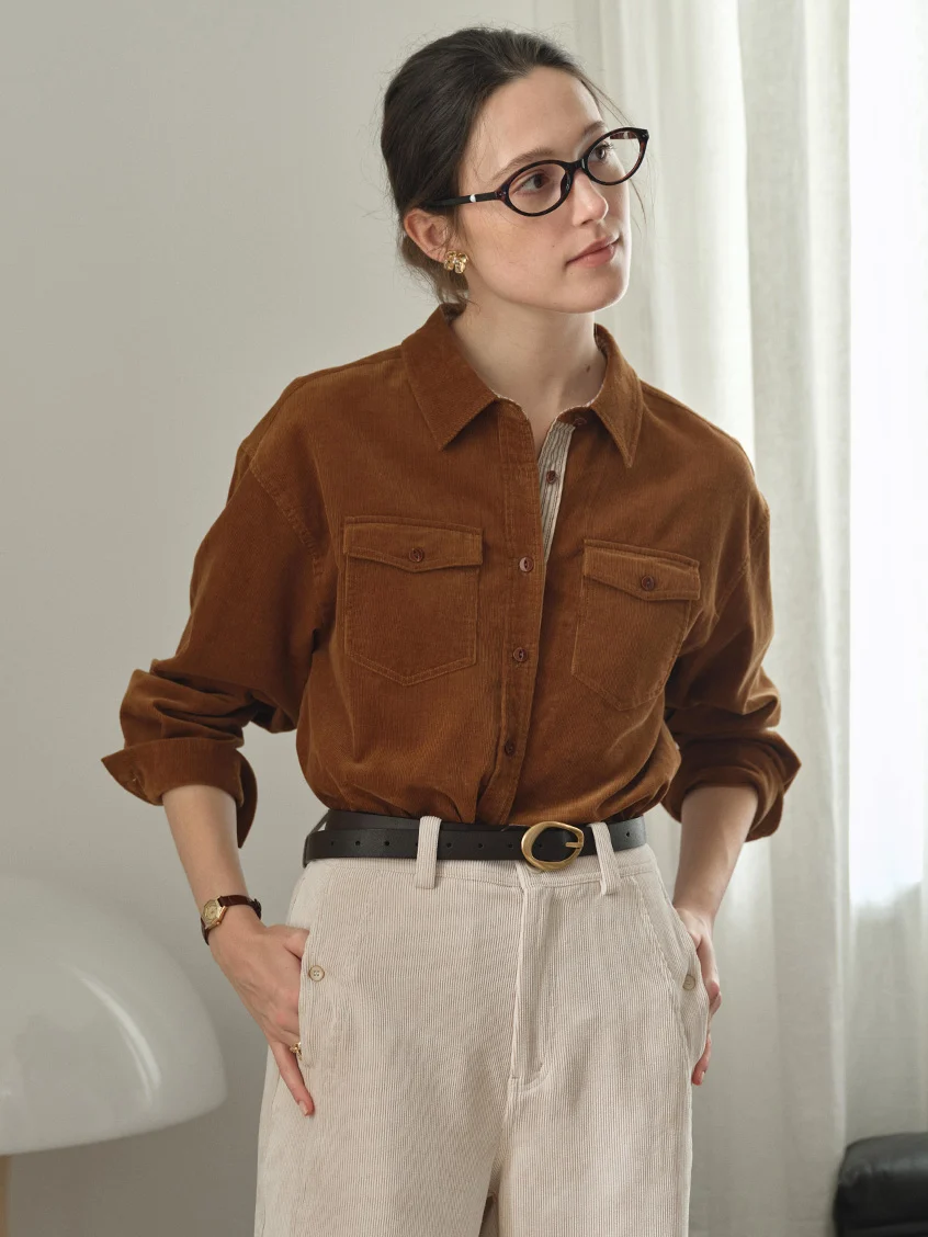 Zosia 100% Cotton Dual-Pocket Shirt
