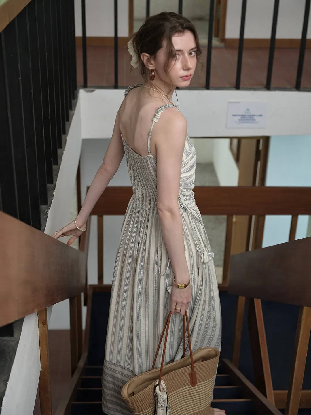 Reya Stripes Suspender Dress