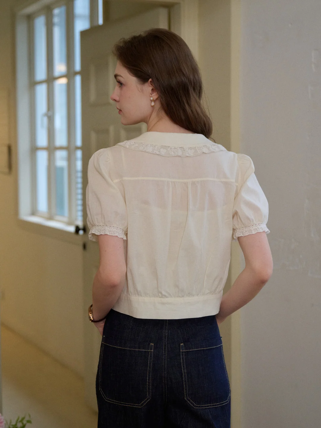 Everleigh Round Neck Lace Blouse