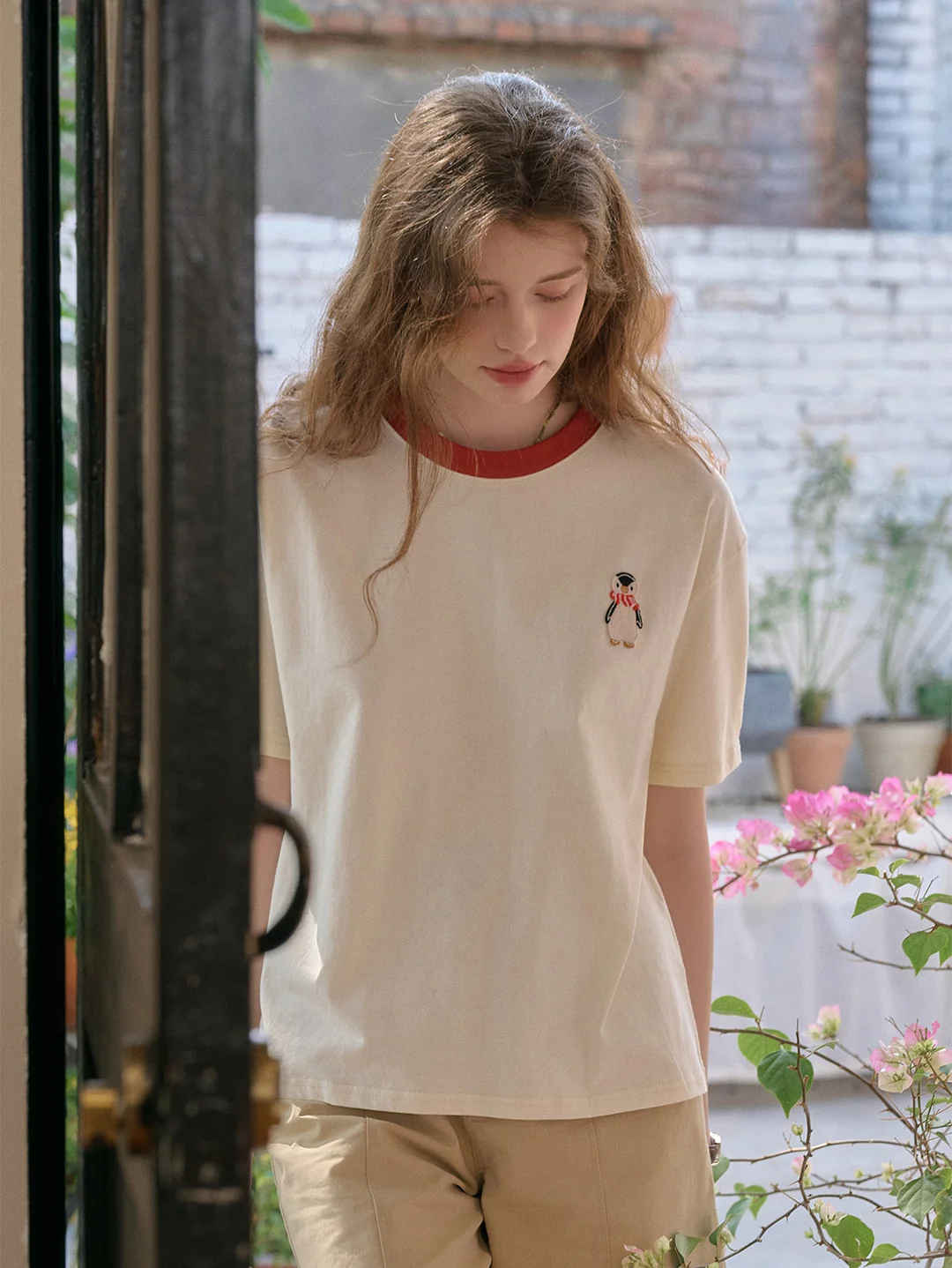 【Final Sale】Poppy Round Neck 100% Cotton T-shirt