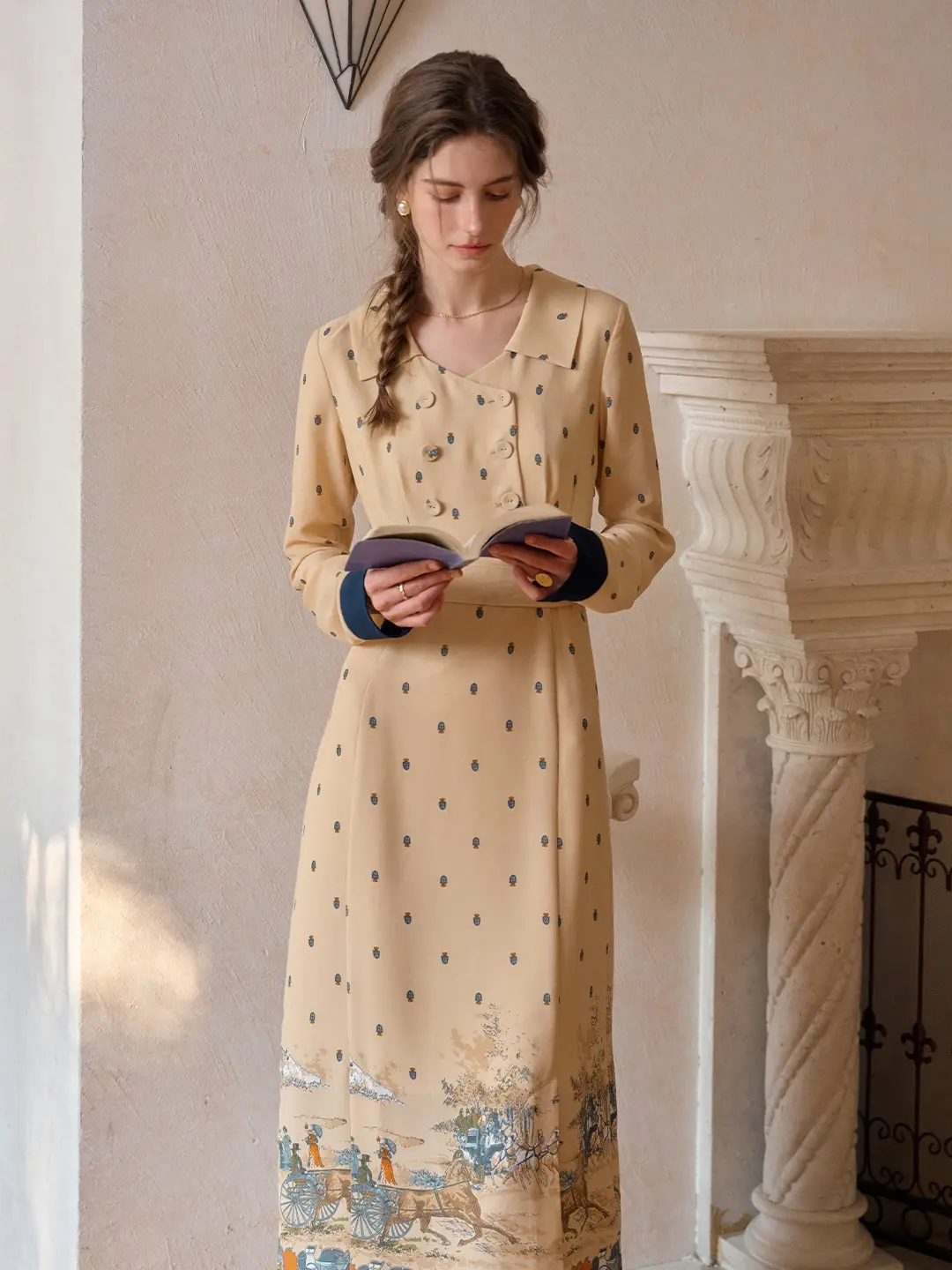 Elizabeth Retro Printed Dress