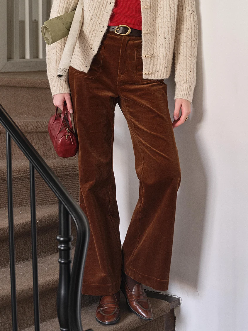Maja Flap-Pocket Velveteen Pants