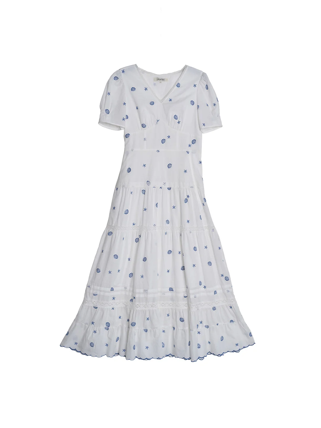 Clare Shell Embroidered Maxi Dress