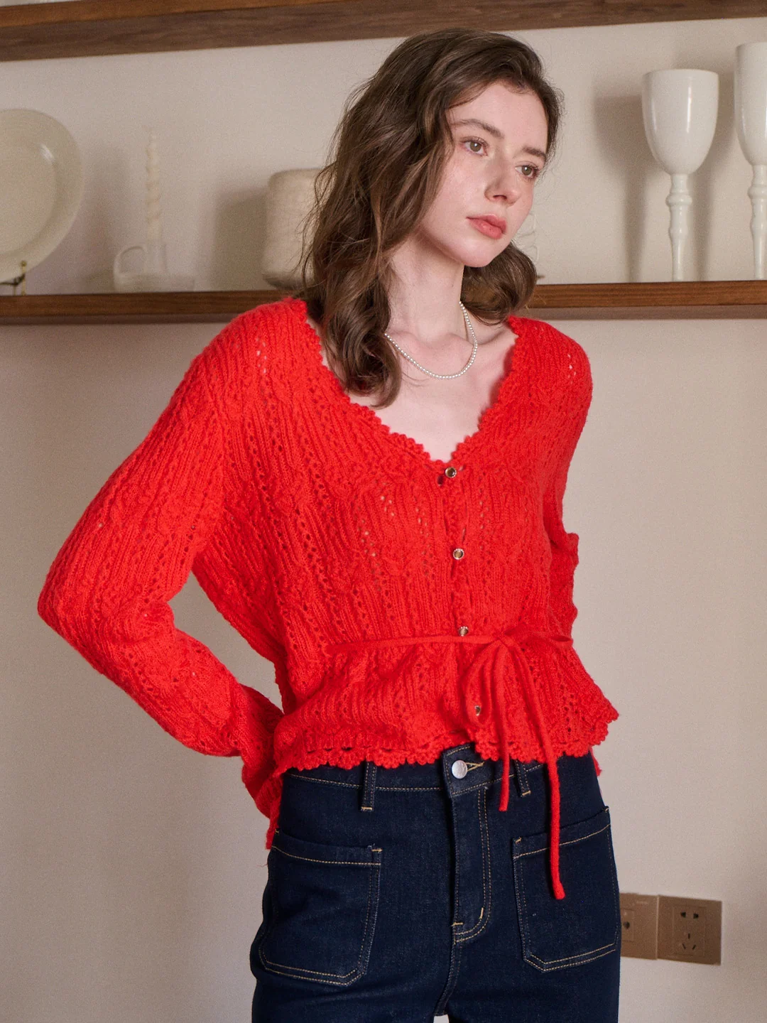 Yaretzi V-Neck Knit Wool Top