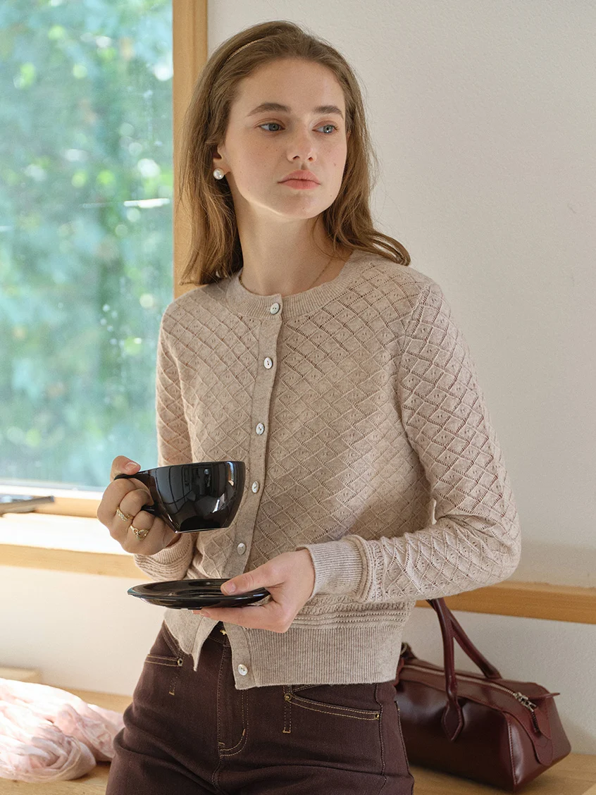 Neriah Round Neck Fitted Button-Up Cardigan
