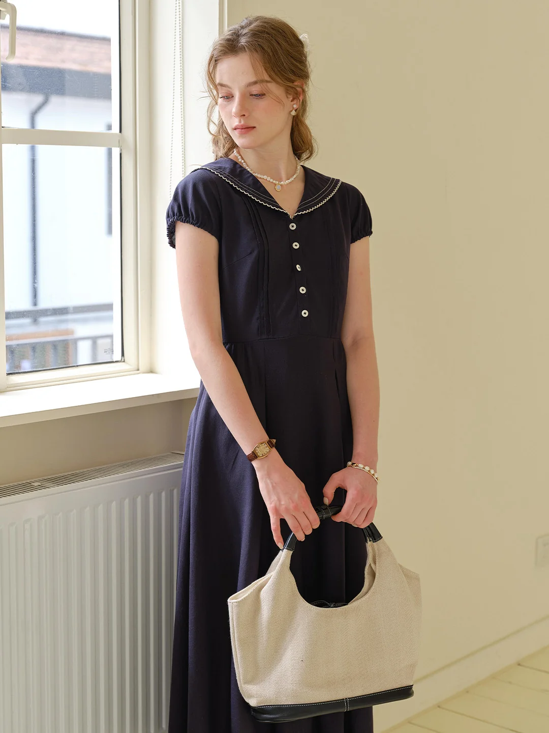 Harper V-Neck Linen Dress