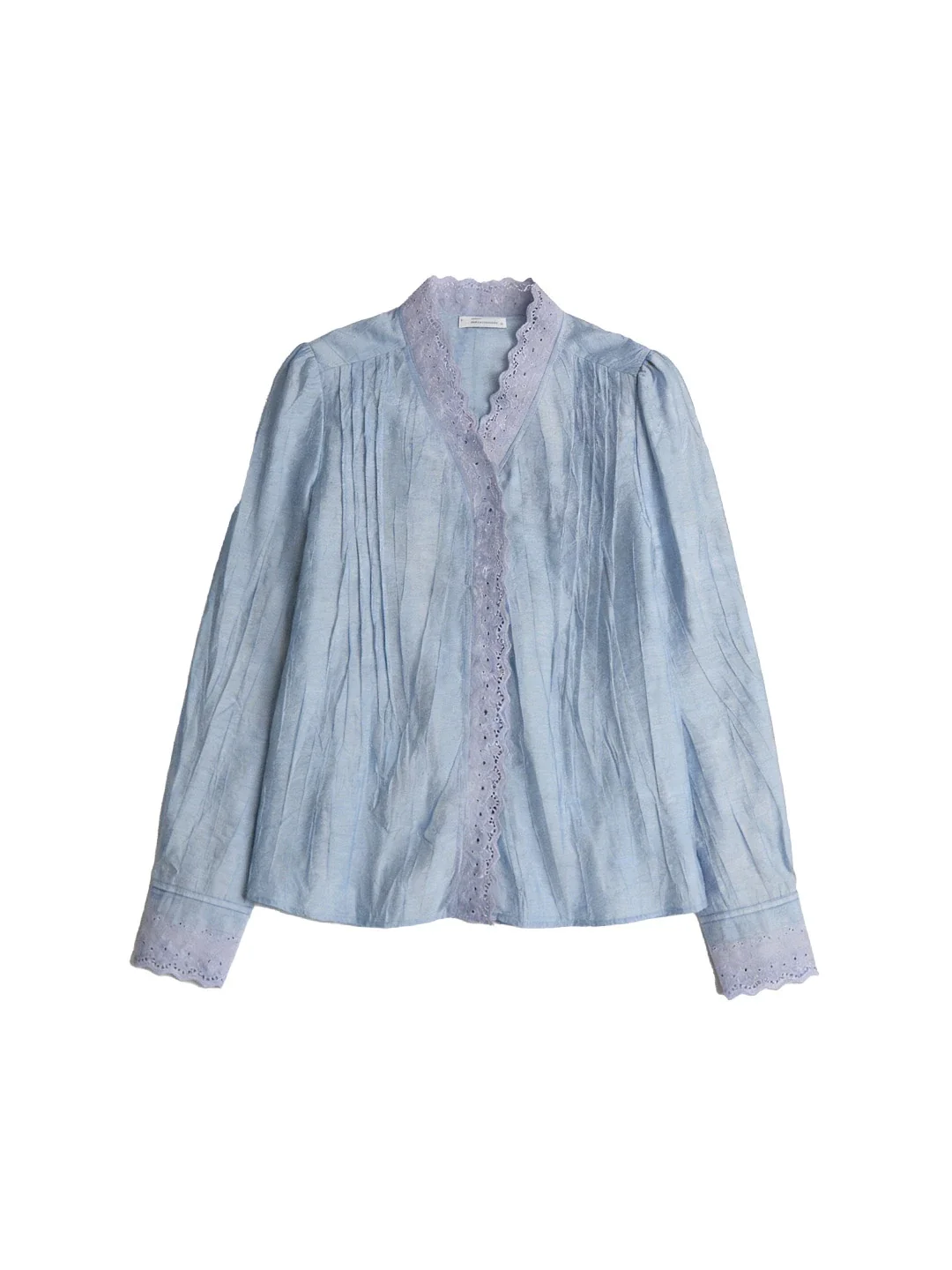 Allyson V-Neck Lace Cotton Blouse
