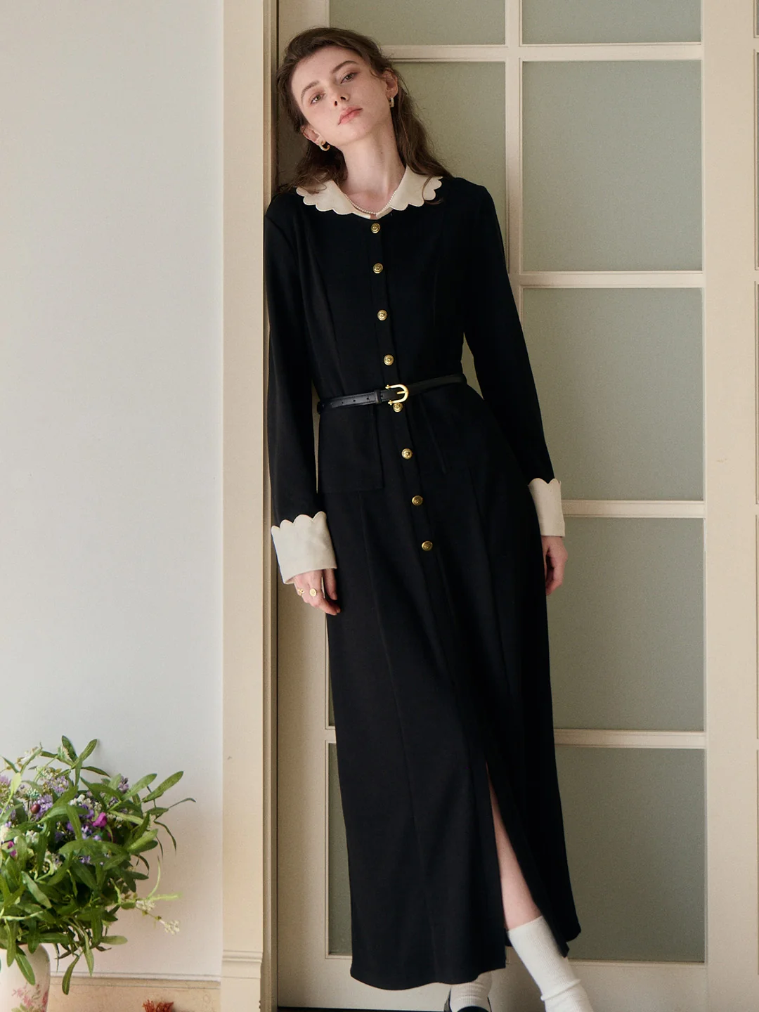 Noemi Peter Pan Collar Maxi Dress