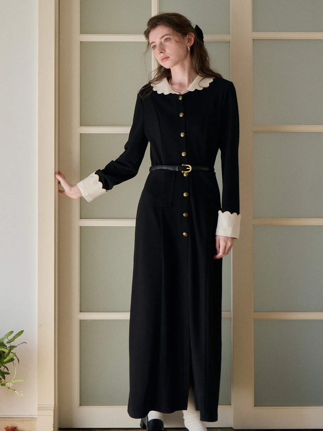Noemi Peter Pan Collar Maxi Dress