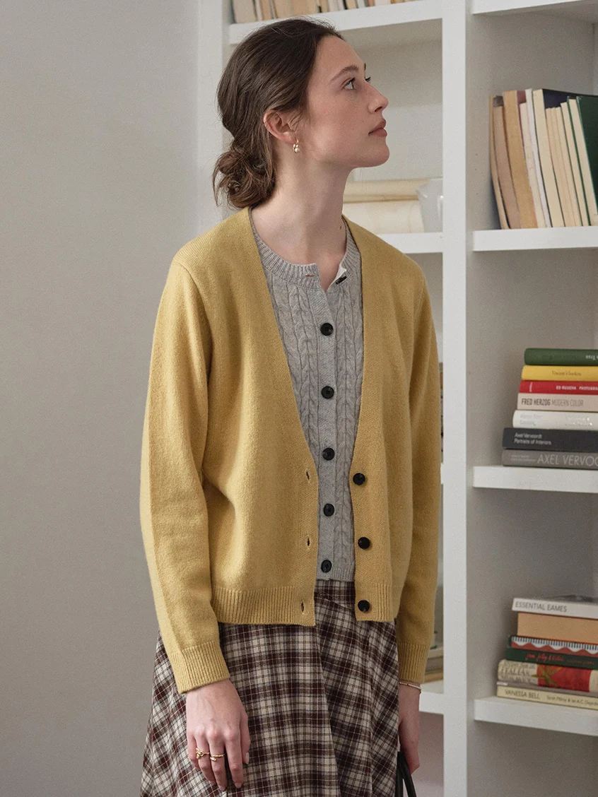 Ainhoa 100%Wool Drop Shoulder Versatile Cardigan