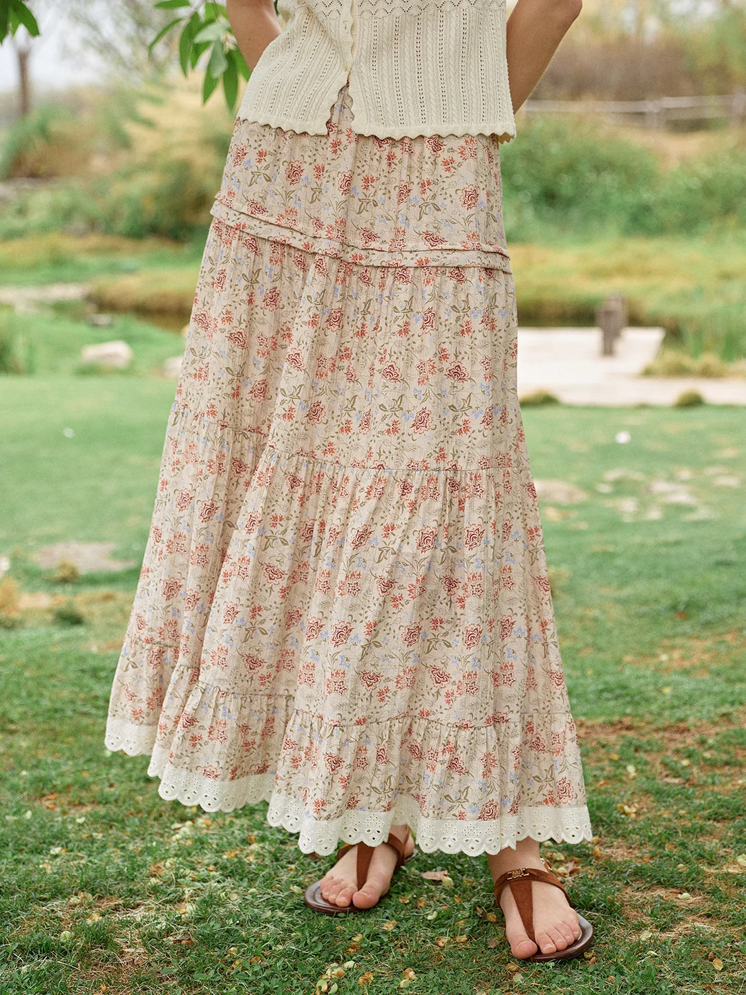 Deborah Patchwork Floral Skirt