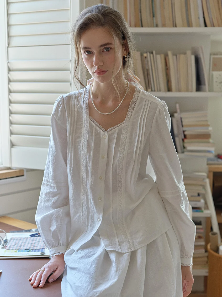 Juniper French Lace Embroidered Blouse