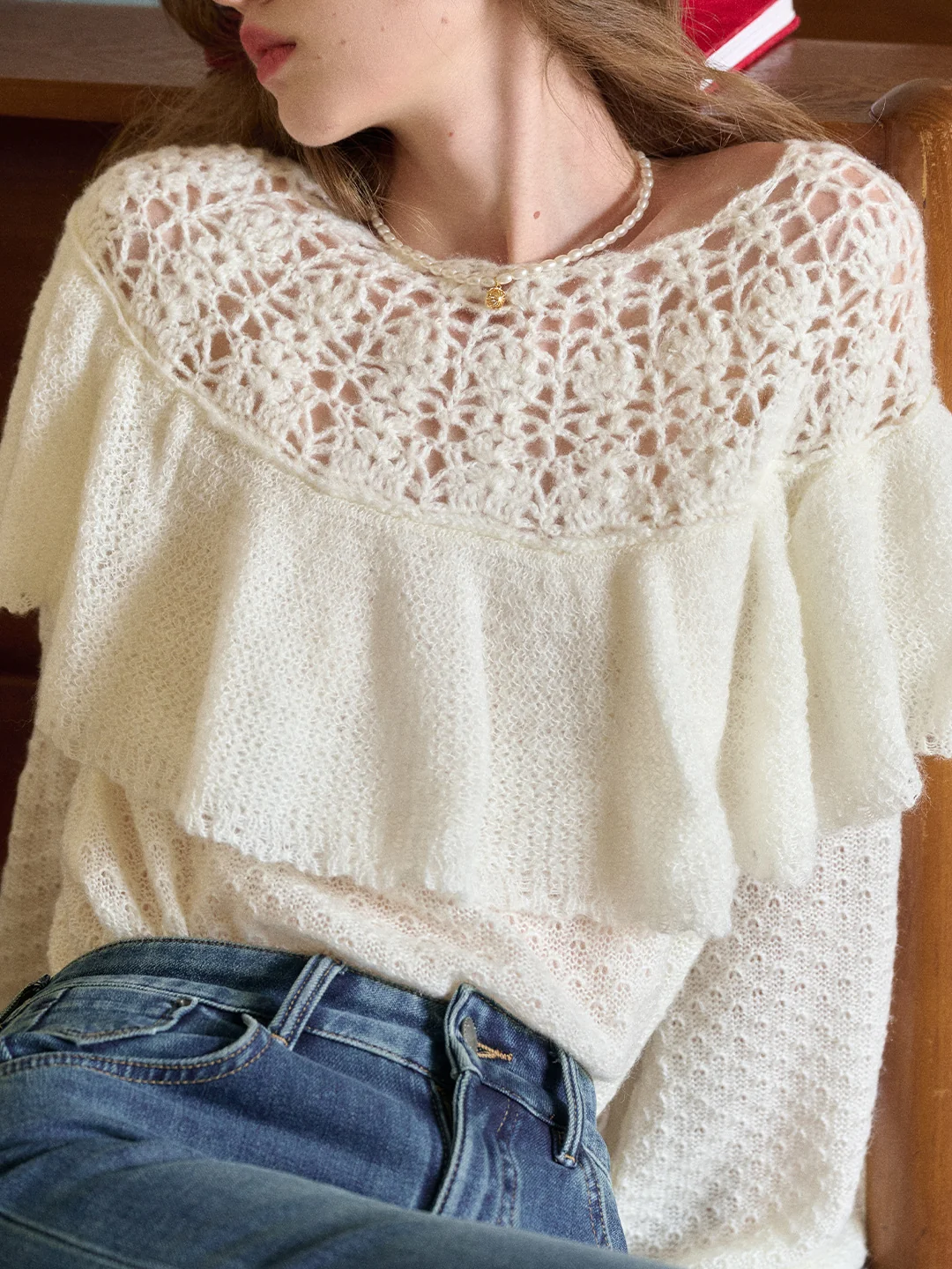 Gracelynn Round Neck Embroidery Sweater