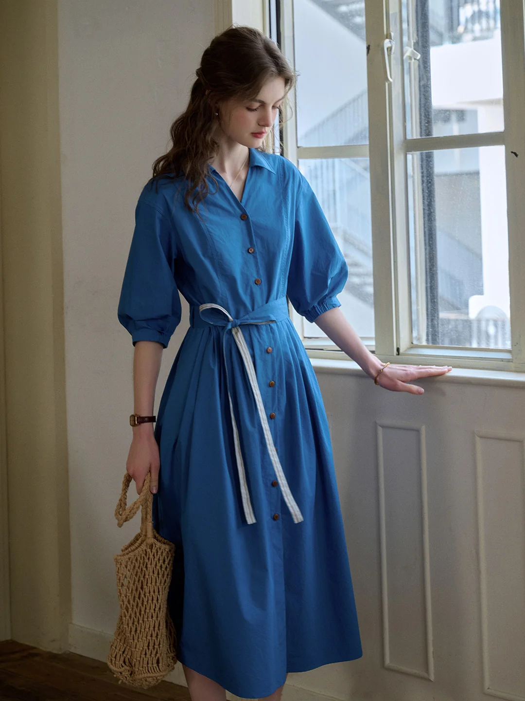 Dolly V-Neck 100% Cotton Dress