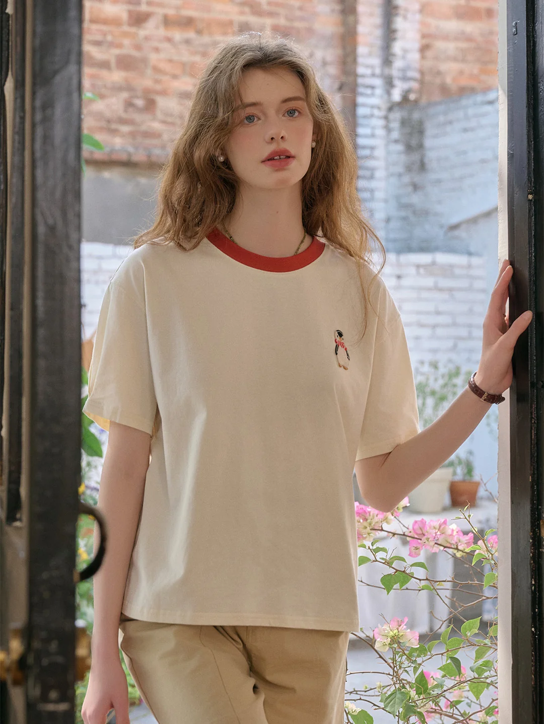 【Final Sale】Poppy Round Neck 100% Cotton T-shirt