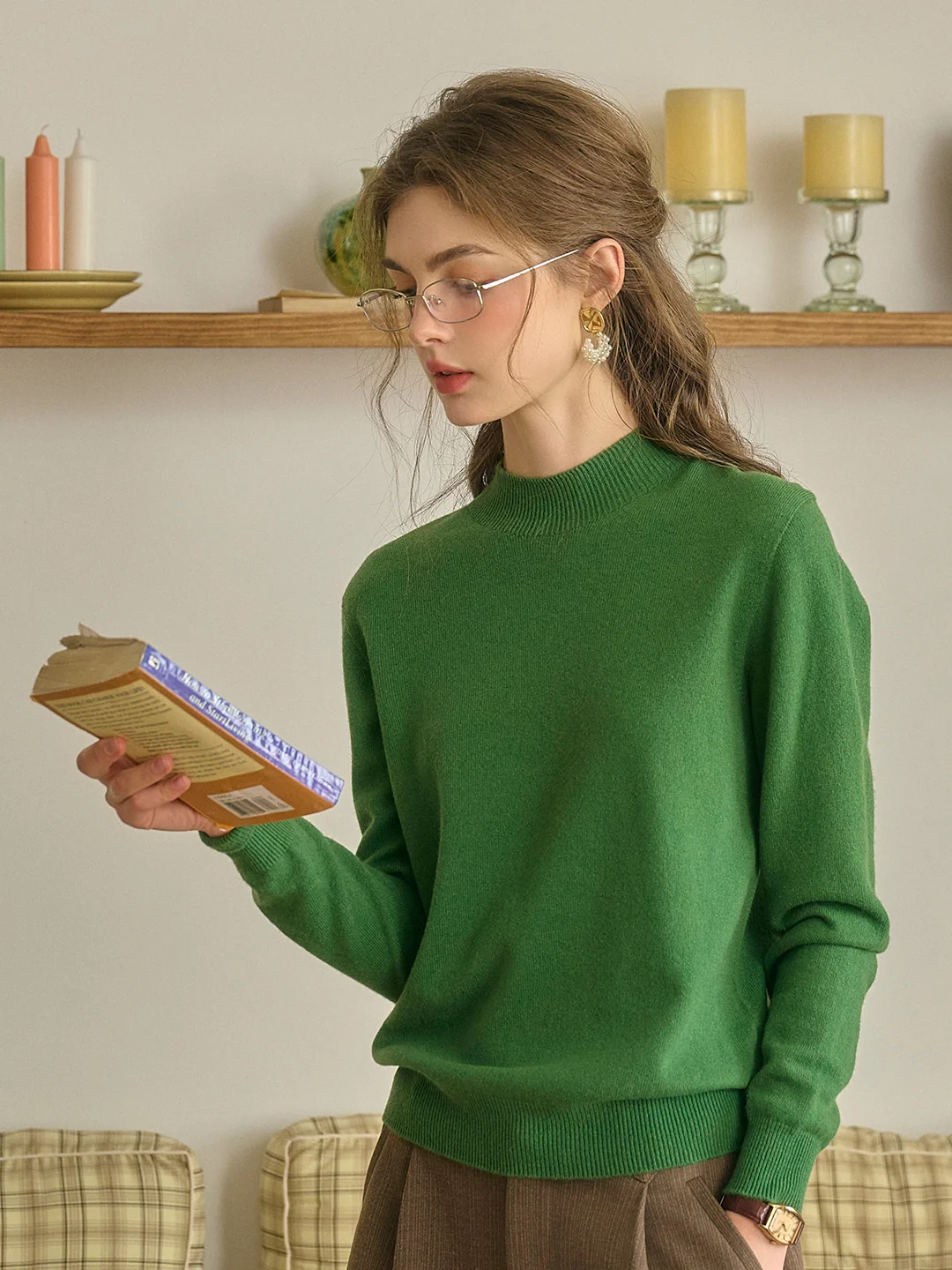 Kamari Mock Neck 100% Wool Slim Fit Knit Sweater
