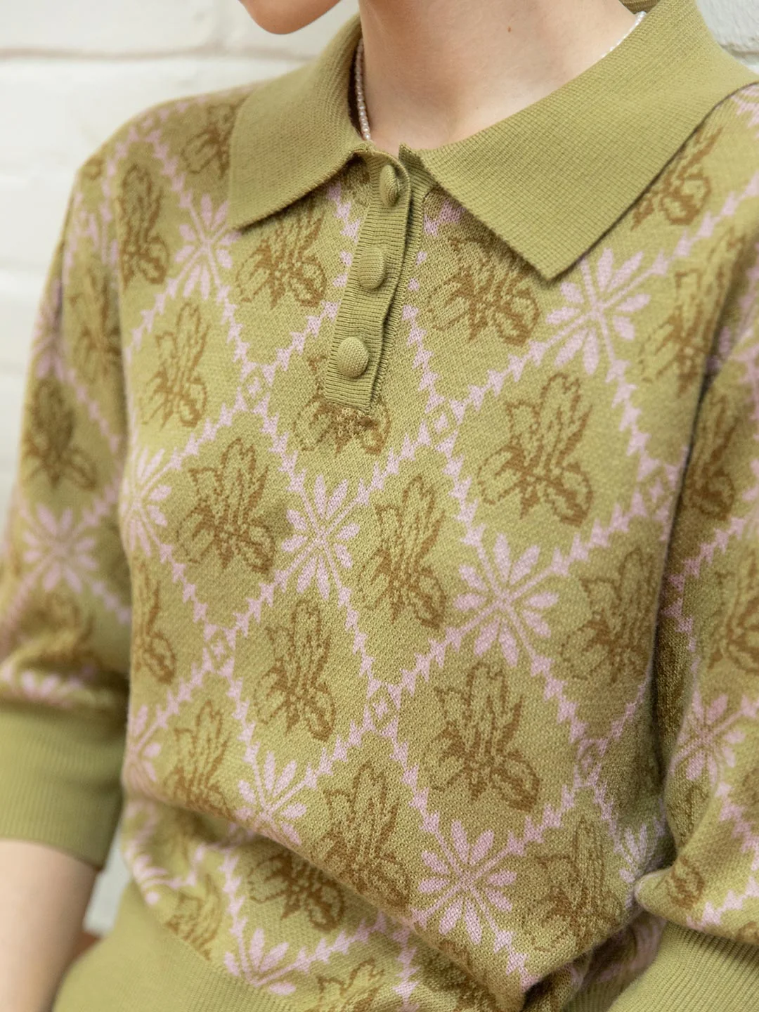 【Final Sale】Ariana Iris Floral Patterned Knit Sweater