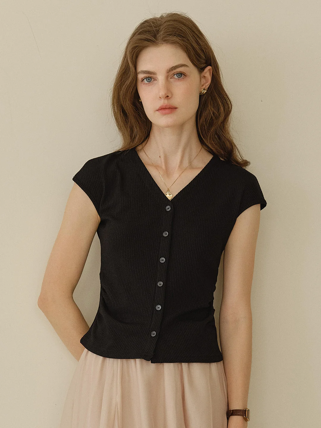 Blaire Simple V-Neck Blouse