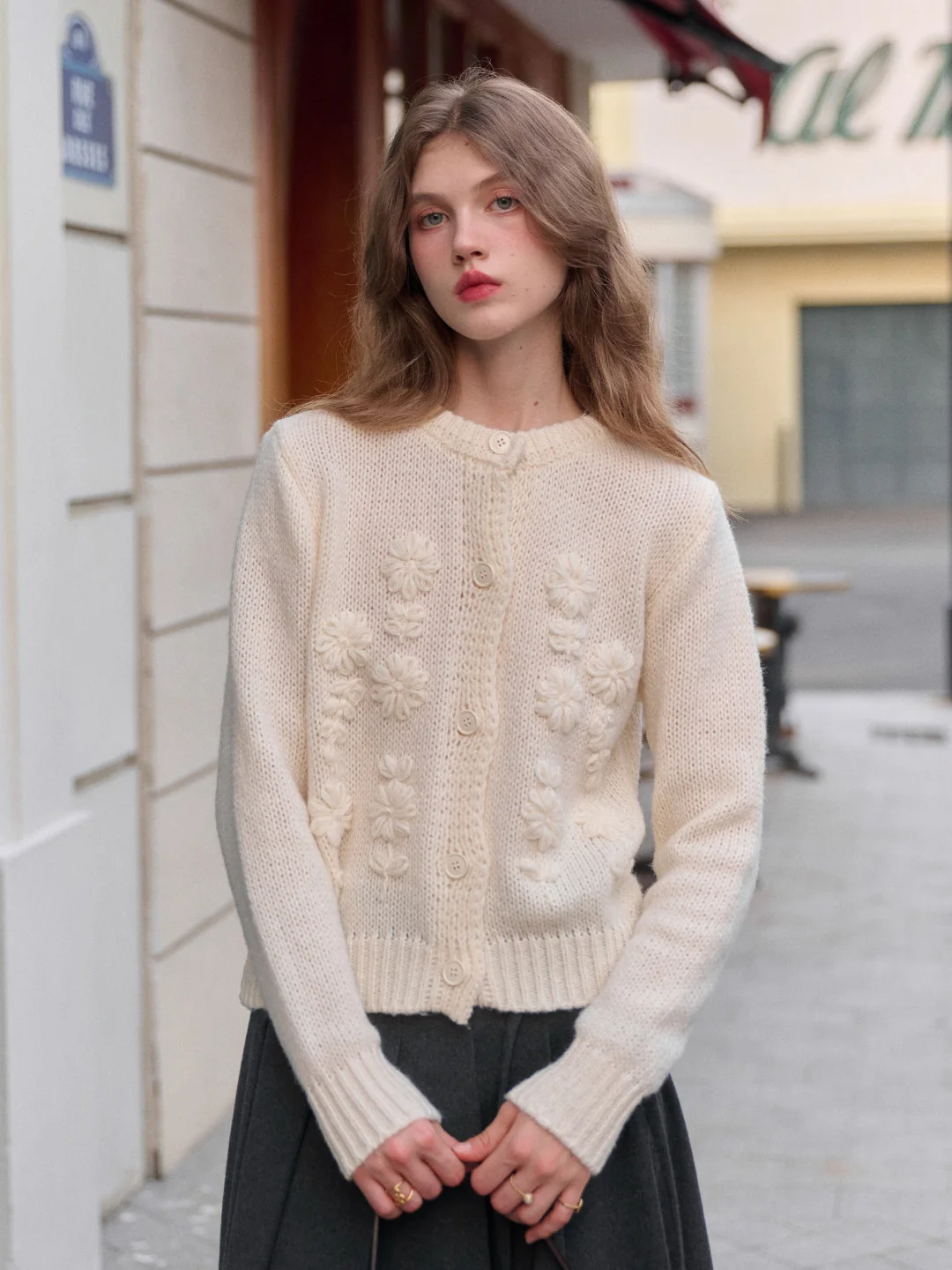 Armani Round Neck Crochet Sweater