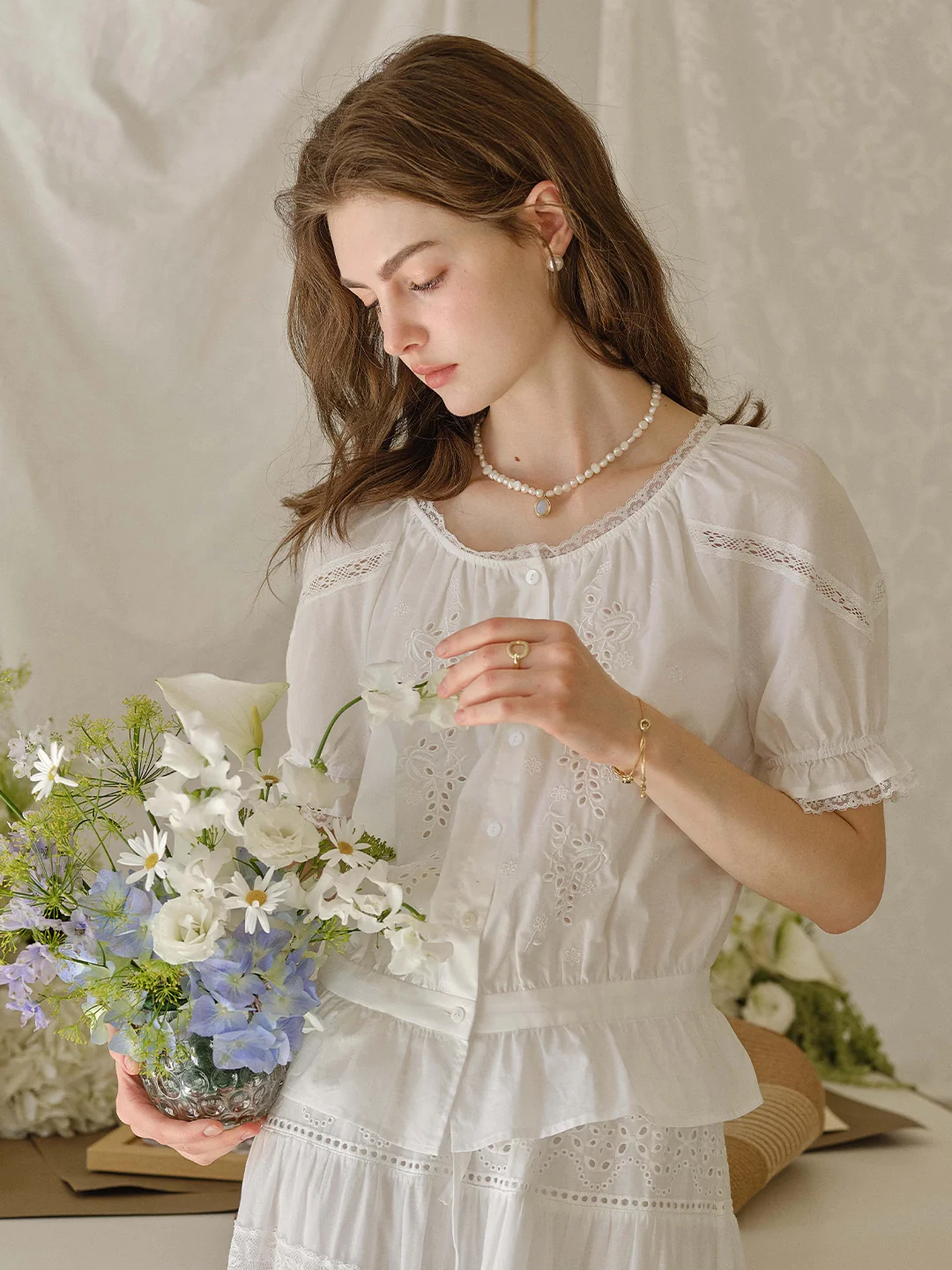 Samara Round Neck 100% Cotton Blouse