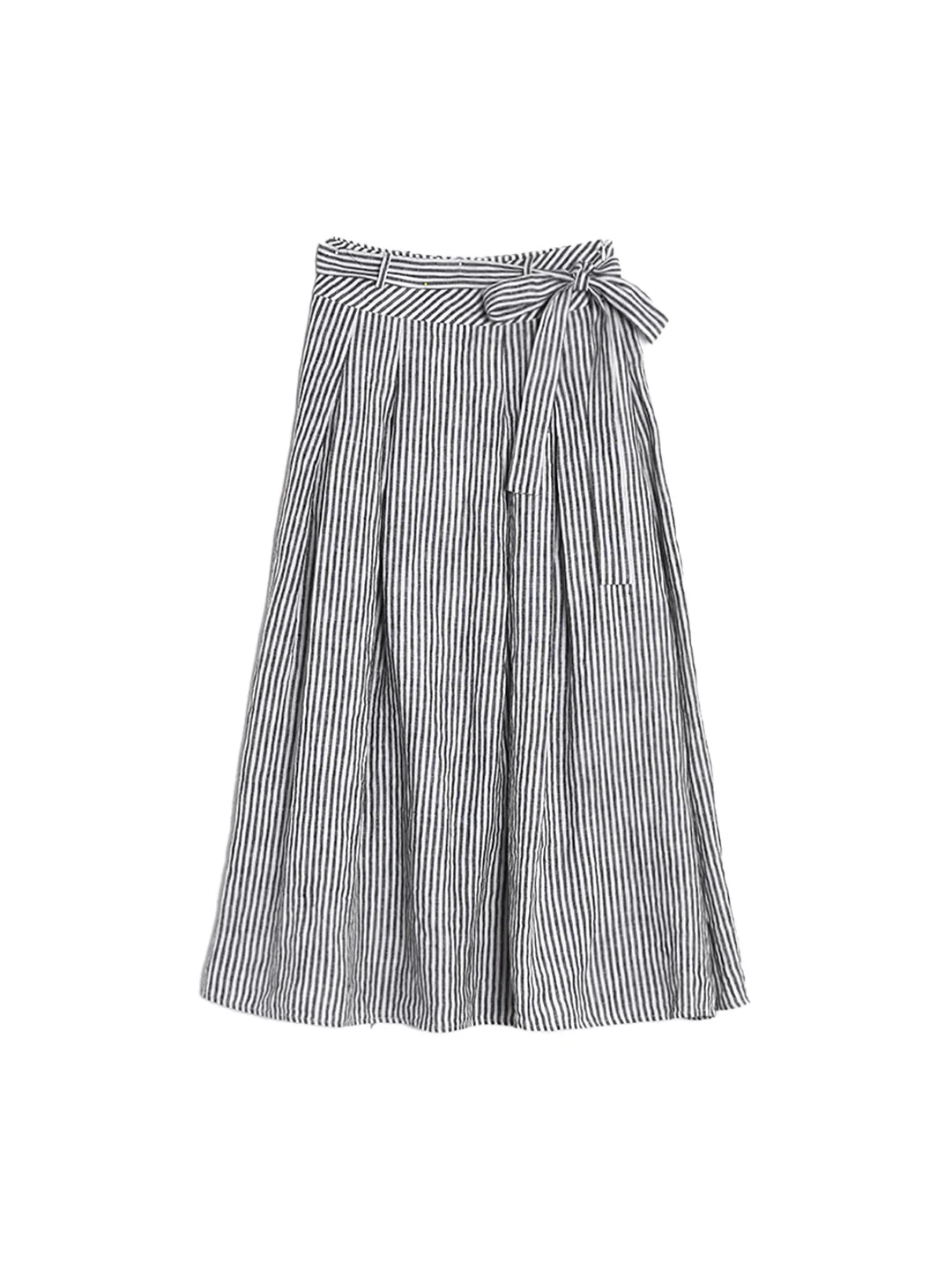 Sofia Round Neck Stripe 100% Linen Vest