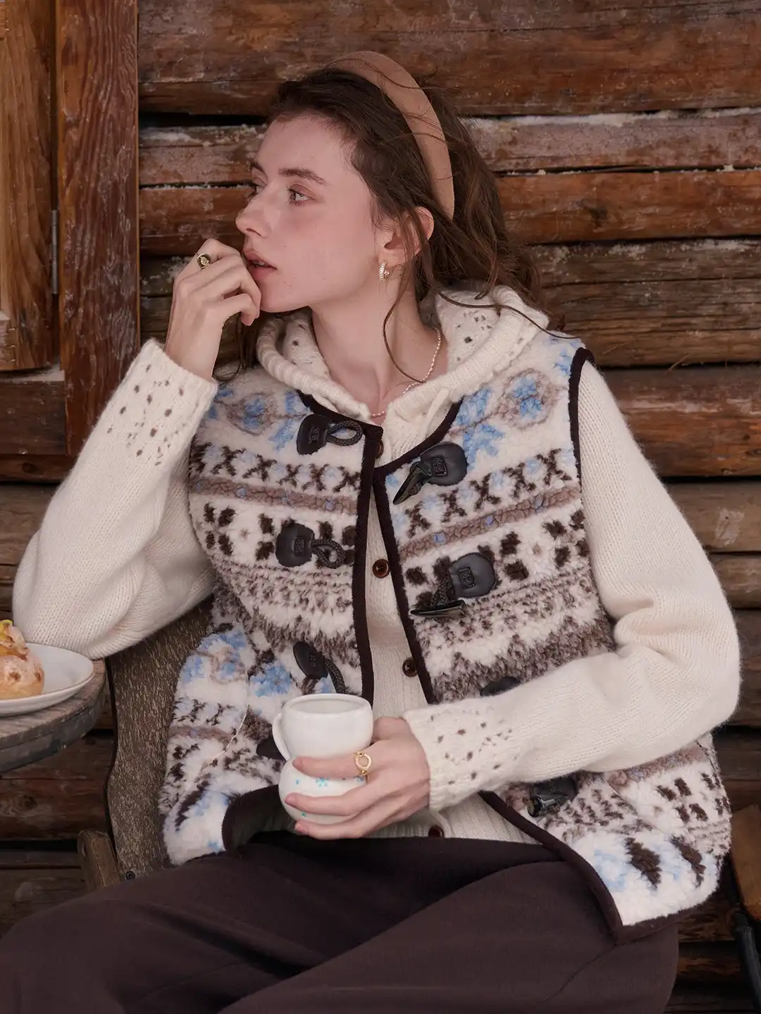Kamari Round Neck Fair Isle Vest