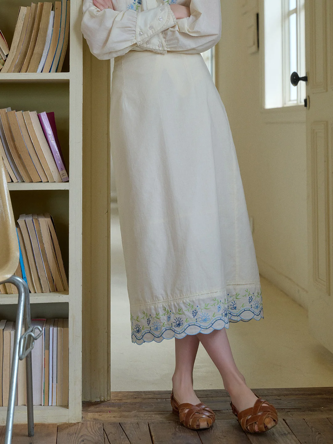 Julianna Embroidery 100% Cotton Skirt