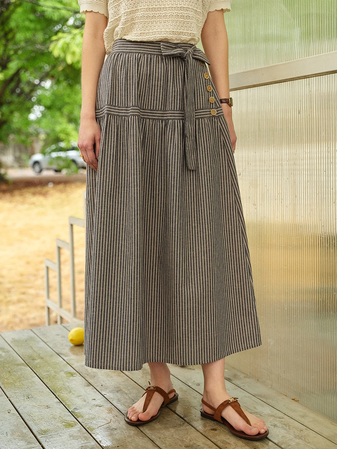 Whitney Striped Maxi Skirt