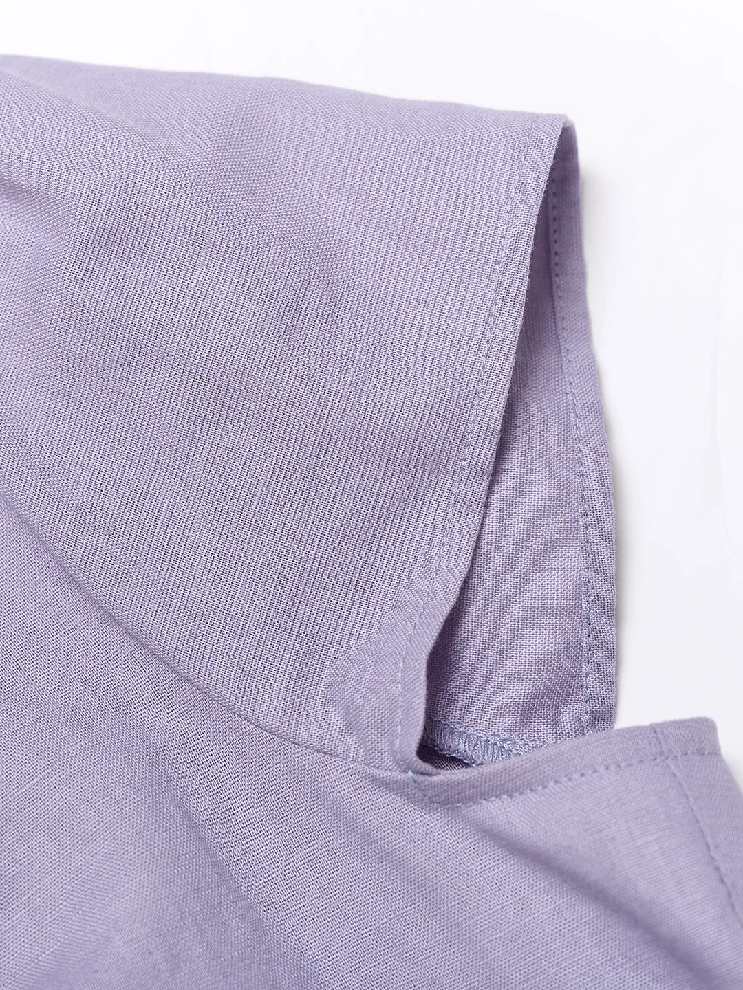 Kairi V-Neck Lace Trim Linen Cotton Blouse